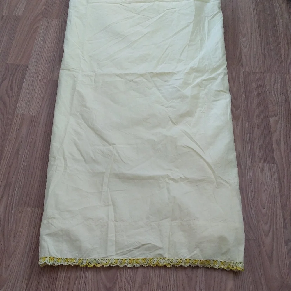 Penney's Percale Double Flat Sheet Yellow 81
